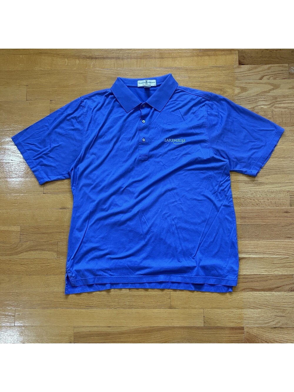 Vintage Fairway & Greene Lake of Isles Blue Golf Polo Shirt Men’s Large 90s Wear